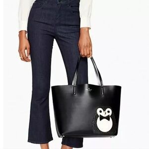 Kate Spade Clifton Lane Little Len Penguin Black Bag Tote